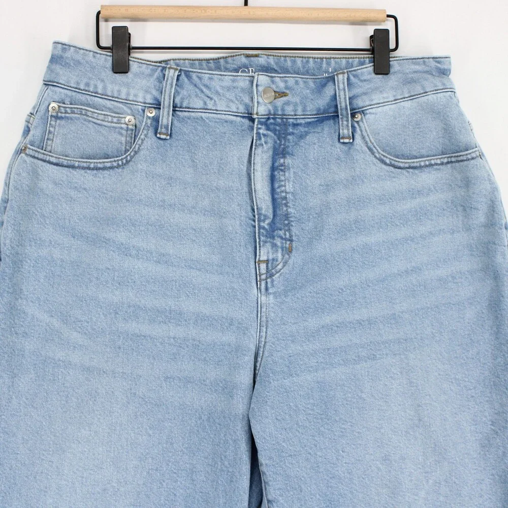 J. Crew Curvy Slim-wide Jeans Womens 33 Blue High Rise Wide Leg Stretch